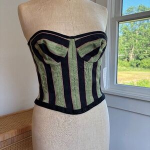 Small Green Striped Bustier
